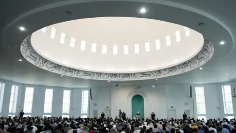 PA File photo dated 27/06/14 of the inside of the Baitul Futuh Mosque
