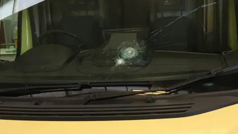 West Midlands Ambulance Service Smashed windscreen