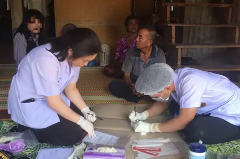 Setthinaree Veness Thai official takes DNA samples