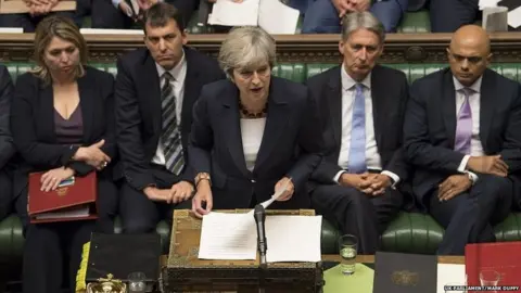 UK Parliament/Mark Duffy Theresa May in the House of Commons on Wednesday