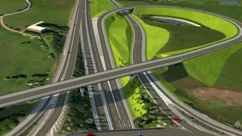 Highways England Proposed loop bridge linking eastbound and southbound M60