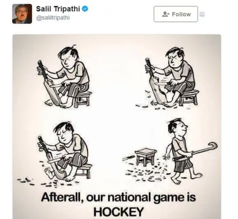 @saliltripathi Afterall, our national game is hockey