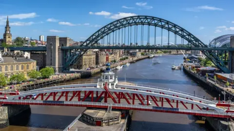 Getty Images The Swing and Tyne bridges