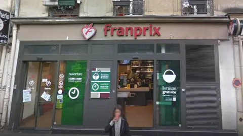 Google maps Franprix store, rue Bouret, Paris