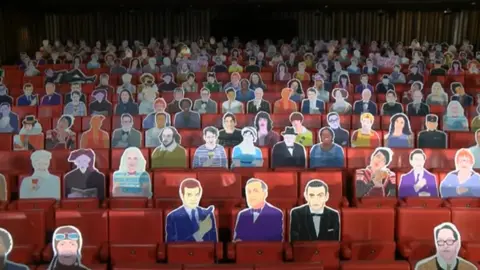 BBC Cardboard cut out characters in theatre seats