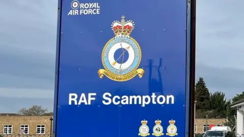 Callum Parke/PA Wire RAF Scampton sign