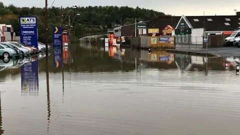 Dafydd Williams Parts of Carmarthen were still under water on Sunday morning