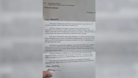 Mohammed Waheed Letter from Kensington Palace