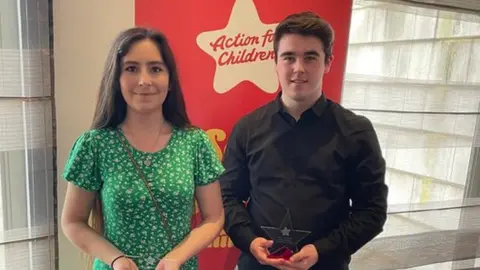 Diarmuid  Young carers Kirsty and Diarmuid