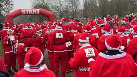 BBC Derby Santa Run at Markeaton Park