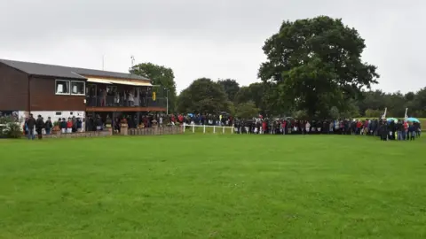 Showground Photography People standing outside at David Broome event Centre in Caldicot