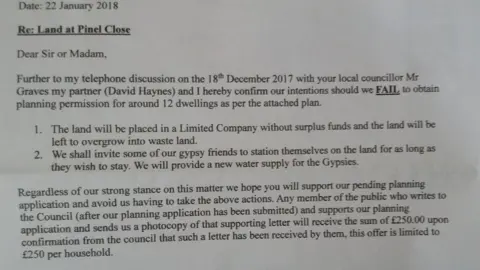 Pinel Close resident Letter from Wayne Ruston to Pinel Close residents