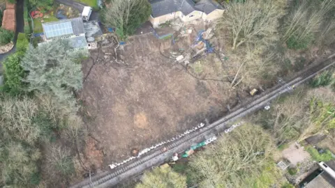 Network Rail The site of the landslip