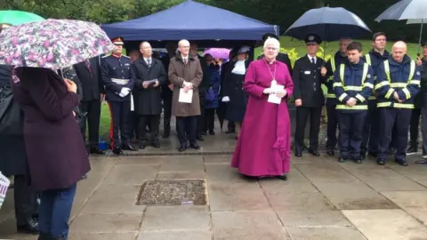 June Osborne, the Bishop of Llandaff, officiating the event