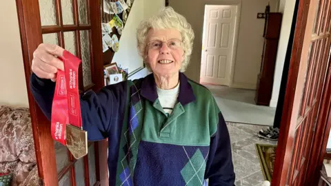 BBC Pat Seabrook with her medal