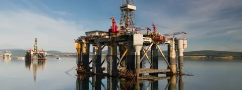 Getty Images Oil rig near Scotland