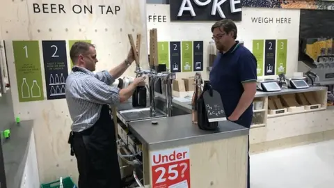 Beer on tap at Waitrose