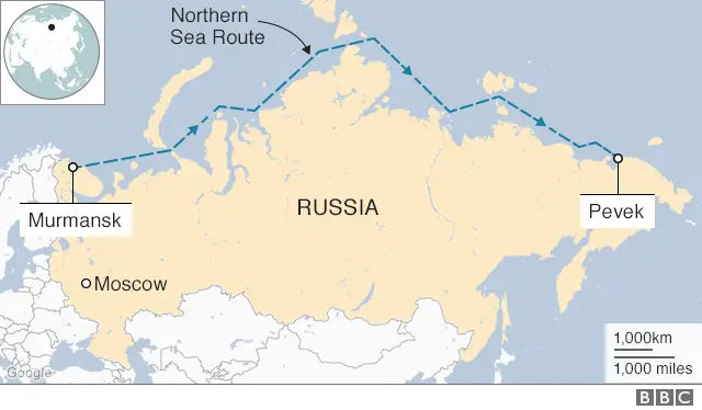 Northern Sea Route map