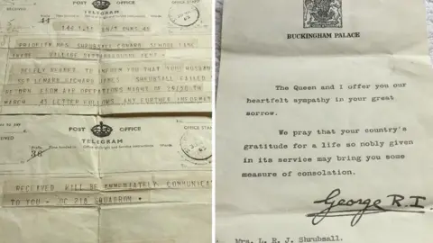 Shrubsall Family Telegram and letter from the king