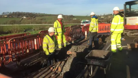 Work on the Superfast Cymru scheme in Llanddowror, Carmarthenshire