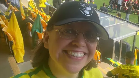 Terri Westgate Terri Westgate, sitting in stand at Carrow Road