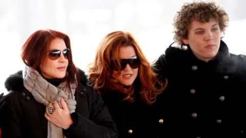 Reuters Left-right: Priscilla Presley, Lisa Marie Presley and Benjamin Keough pictured in 2010