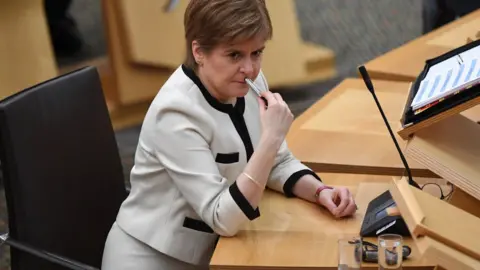 Getty Images Nicola Sturgeon, insists Mr Salmond has not produced a "shred of evidence" to back up his allegations