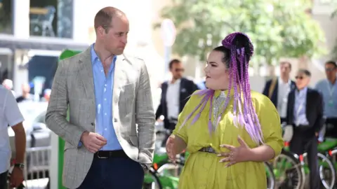 Reuters Prince William with Israeli Eurovision winner Netta Barzilai