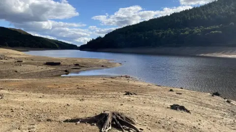 Margaret Pass Low water levels at Ladybower Reservoir