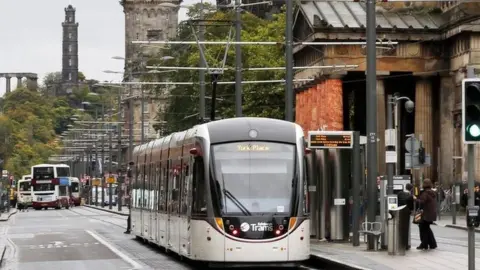 Trams in Princes Street