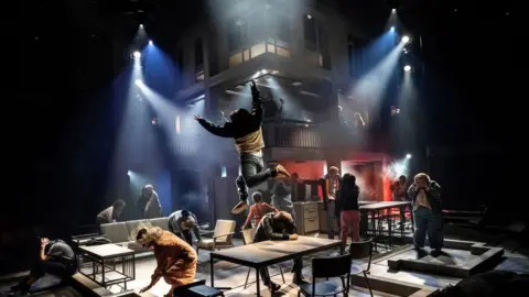 Johan Persson Image of the cast performing in Standing at the Sky's Edge