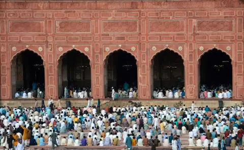 AFP Prayers at the Badshahi Mosque in Lahore