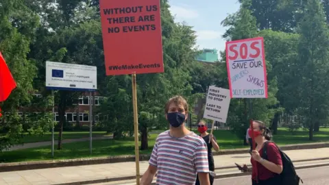 Campaigners take part in a march in Manchester