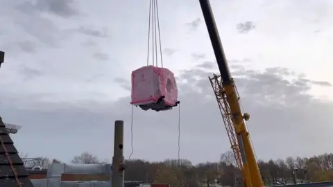 Chesterfield Royal Hospital NHS Foundation Trust MRI being lowered