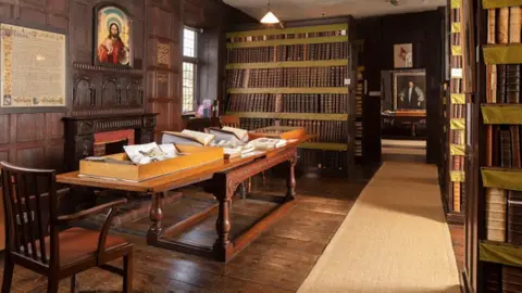 Historic England Archive Interior of Thomas Plume's Library, Market Hill, Maldon, Essex