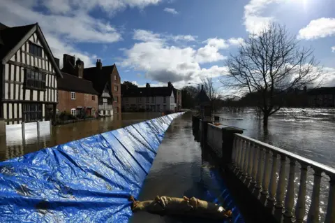 PA Media Flood defences in Bewdley