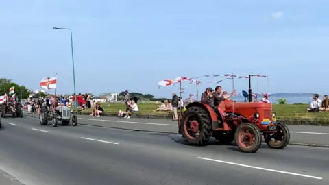 tractors in Guernsey for liberation day