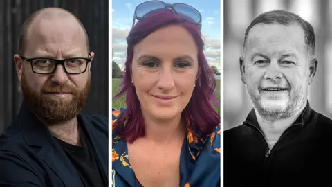 BBC From left to right, Matt Burman, Louise Holly and Dave Murphy