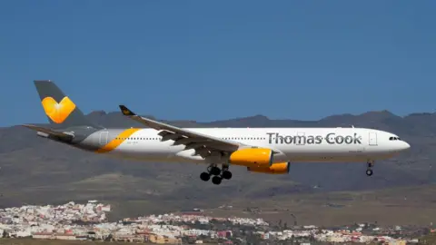 Getty Images Thomas Cook Airlines Scandinavia Airbus 330-300 landing at Las Palmas Gran Canaria airport