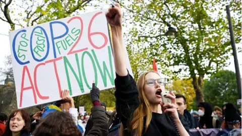 Getty Images protesters gather at Kelvingrove