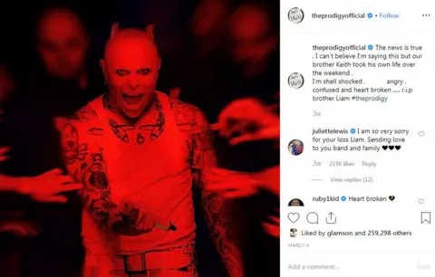 Liam Howlett / The Prodigy / Instagram Liam Howlett Instagram post