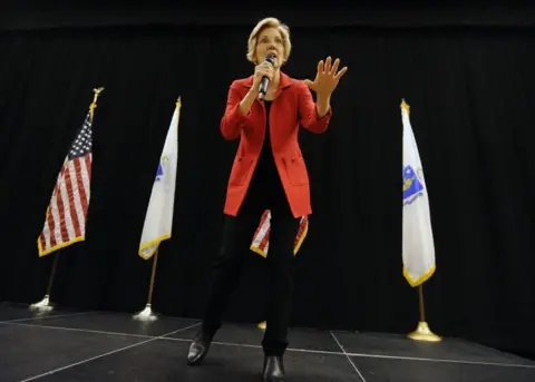 AFP US Senator Elizabeth Warren (D-MA) addresses a town hall meeting in Roxbury, Massachusetts, October 13, 2018.