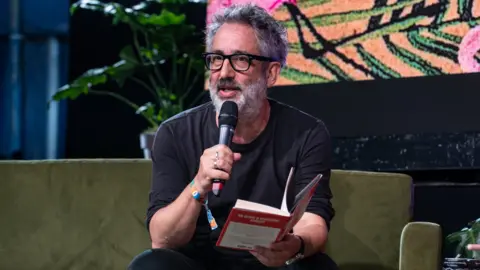 Getty Images David Baddiel speaks in conversation with Matt d’Ancona at Kite Festival 2023 at Kirtlington Park on June 10, 2023 in Kidlington, Oxfordshire