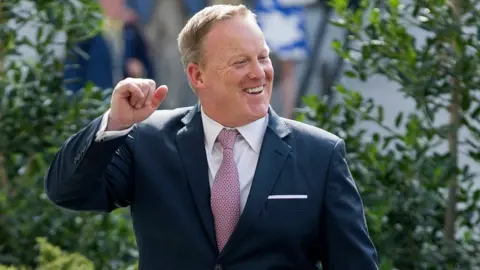 EPA Sean Spicer outside the White House on Friday