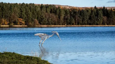 Peter McDermott/Geograph art work at Entwistle Reservoir