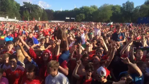 Fan zone in Cardiff