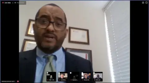 Reuters Arturo McFields, Nicaragua's Ambassador to the Organization Of American States, speaks in a video address from an unidentified location, March 23, 2022