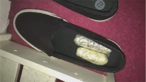 Suffolk Constabulary A shoe containing drugs