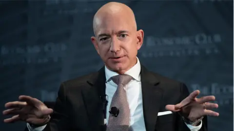 AFP/Getty The world's richest man, the founder of Amazon, Jeff Bezos, says he is focused on the future of civilisation