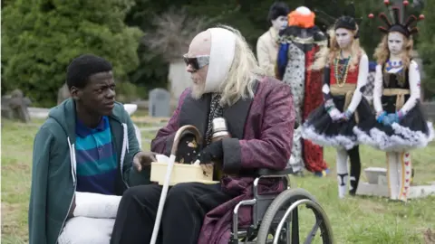 Daniel Kaluuya acting in BBC drama Psychoville.